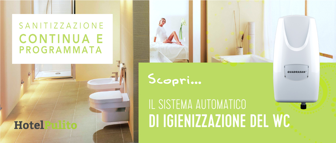 Quadrasan sistema automatico di igienizzazione dei wc hotel pulito h&b care